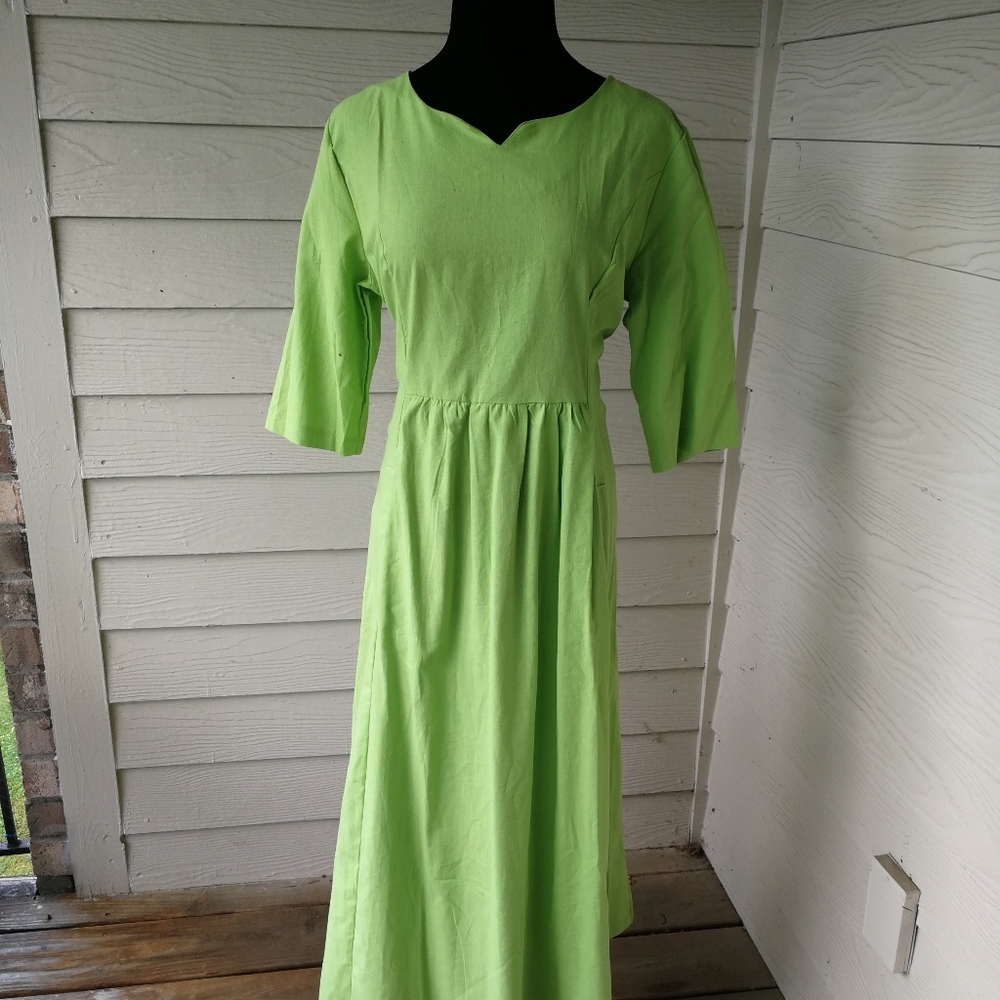 Midi lime green dress